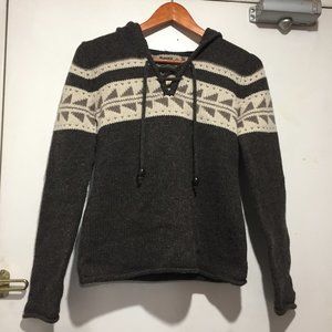 ROOTS KNITTED WOOL HOODIE SWEATERS SIZE S